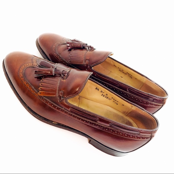 Johnson & Murphy Wingtip Tassel Loafers Brown 8.5 - Picture 2 of 8